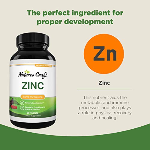 Pure Zinc Supplement 50 mg - Zinc Immune System Booster and Natur...