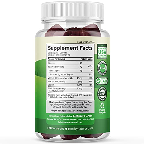 Sambucus Elderberry Gummies Kids Vitamins - Delicious Black Elder...