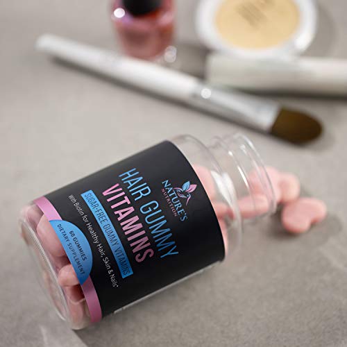 Hair Gummy Vitamins, Sugar Free with Biotin 5000 mcg, Vitamin A, ...