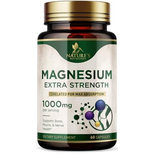 Magnesium Extra Strength 1000mg - Chelated for Max Absorption, Ma...