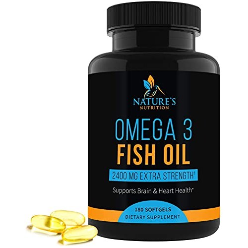 Omega-3 Fish Oil Supplement, Triple Strength 2400mg High EPA and ...