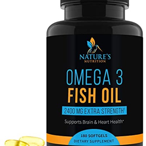 Omega-3 Fish Oil Supplement, Triple Strength 2400mg High EPA and ...