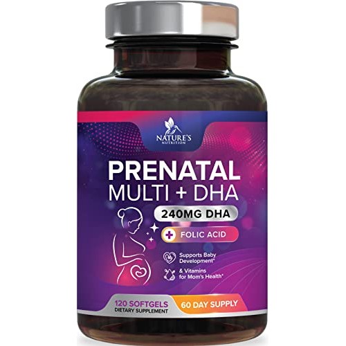 Prenatal with Folic Acid & DHA, Prenatal Vitamin & Mineral Supple...