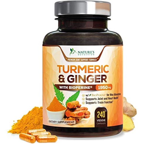 Turmeric Curcumin with BioPerine & Ginger 95% Curcuminoids 1950mg...
