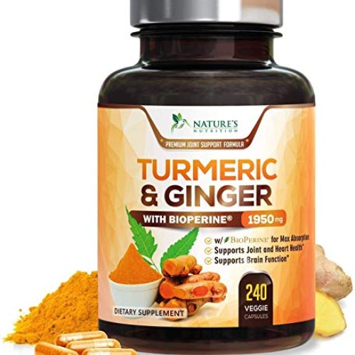 Turmeric Curcumin with BioPerine & Ginger 95% Curcuminoids 1950mg...