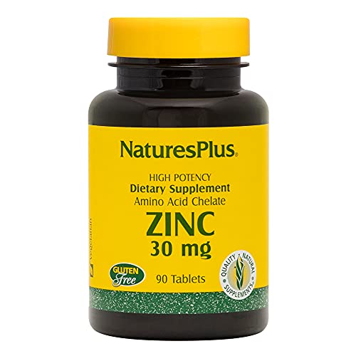 NaturesPlus Zinc Tablets - 30 mg, 90 Vegetarian Tablets - Immune ...