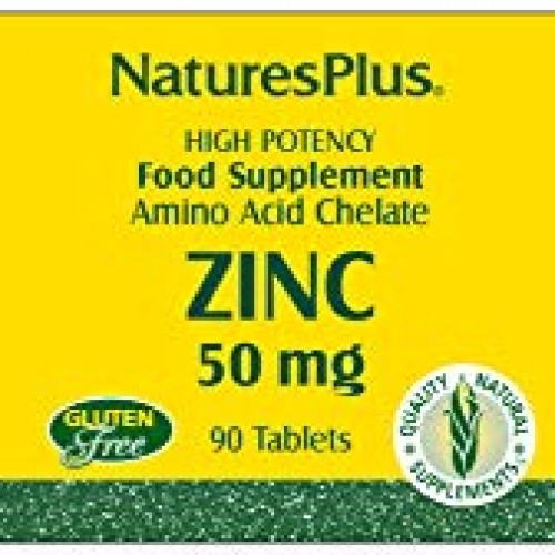 NaturesPlus Zinc Tablets - 50 mg, 90 Vegetarian Tablets - Immune ...
