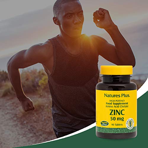 NaturesPlus Zinc Tablets - 50 mg, 90 Vegetarian Tablets - Immune ...