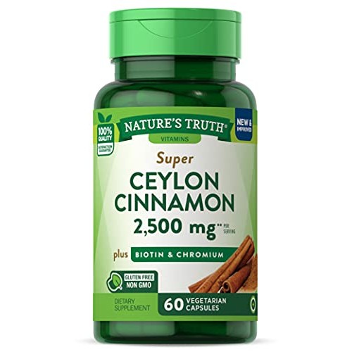 Natures Truth Cinnamon with Biotin and Chromium Capsules, 60 Count