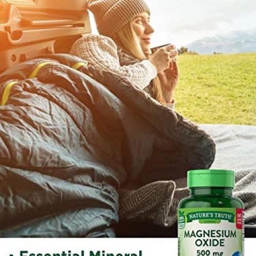 Natures Truth Magnesium Oxide 500 Mg Capsules, 90 Count, Unflavored