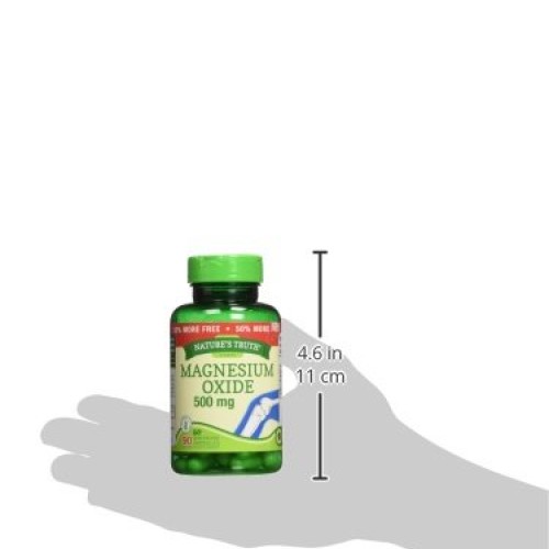 Natures Truth Magnesium Oxide 500 Mg Capsules, 90 Count, Unflavored