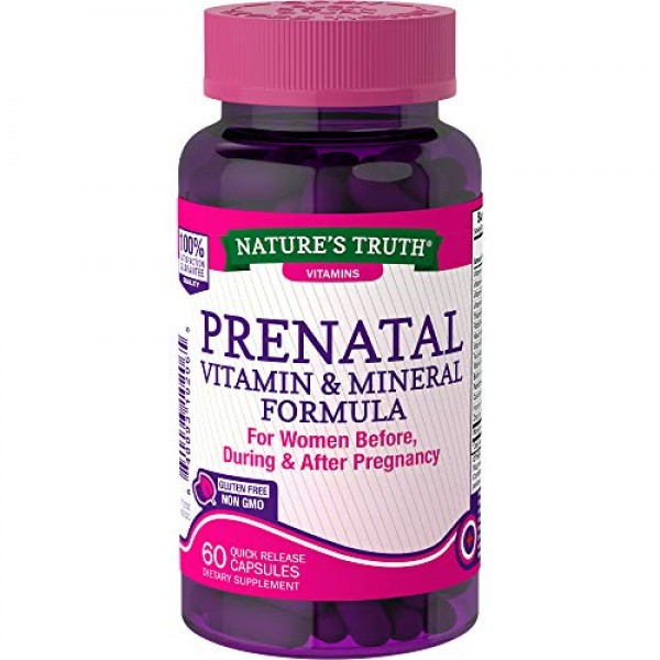 Natures Truth Prenatal Vitamin and Mineral Formula Capsules, 60 ...