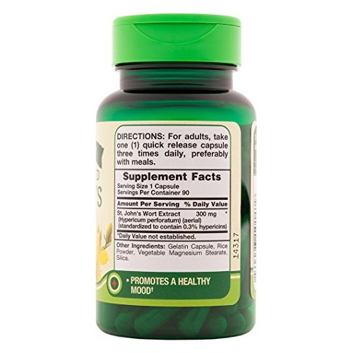 Natures Truth St. Johns Wort Extract 300 mg Supplement, 90 Count
