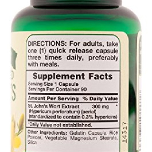 Natures Truth St. Johns Wort Extract 300 mg Supplement, 90 Count