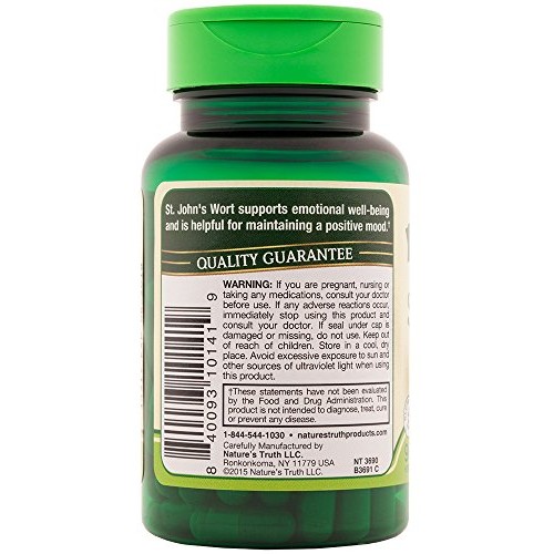 Natures Truth St. Johns Wort Extract 300 mg Supplement, 90 Count
