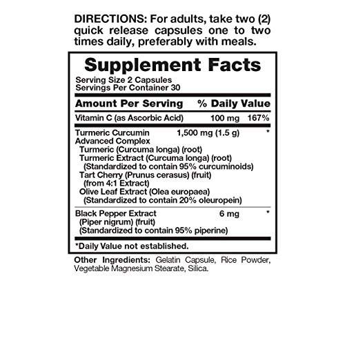 Natures Truth Turmeric Curcumin Advanced Complex 60 Capsules