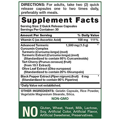 Natures Truth Turmeric Curcumin Advanced Complex 60 Capsules