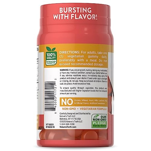 Natures Truth Vitamin D3 Gummies | 5000 IU | 60 Count | Peach Fl...