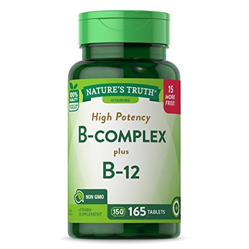 Vitamin B Complex | Plus B12 | 165 Tablets | Vegetarian, Non-GMO ...