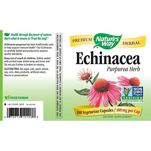 Echinacea Herb Immune Support 400 MG 180 Capsules