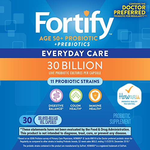 Nature’s Way Fortify 50+ Probiotic, 30 Billion Live Cultures, 11 ...
