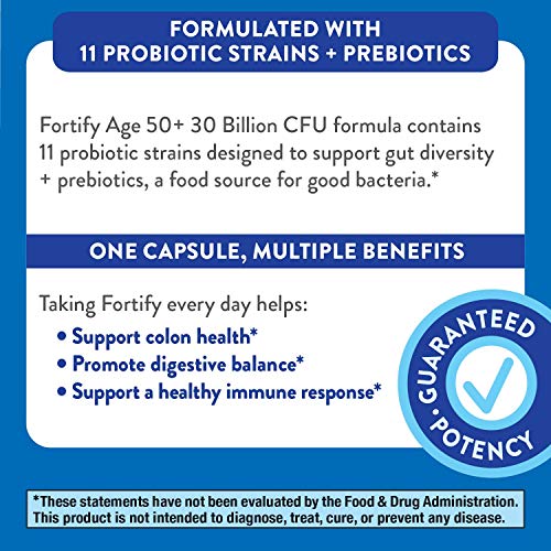 Nature’s Way Fortify 50+ Probiotic, 30 Billion Live Cultures, 11 ...