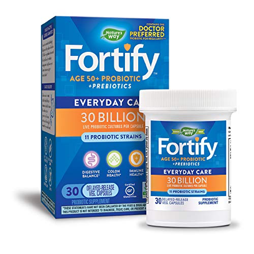 Nature’s Way Fortify 50+ Probiotic, 30 Billion Live Cultures, 11 ...