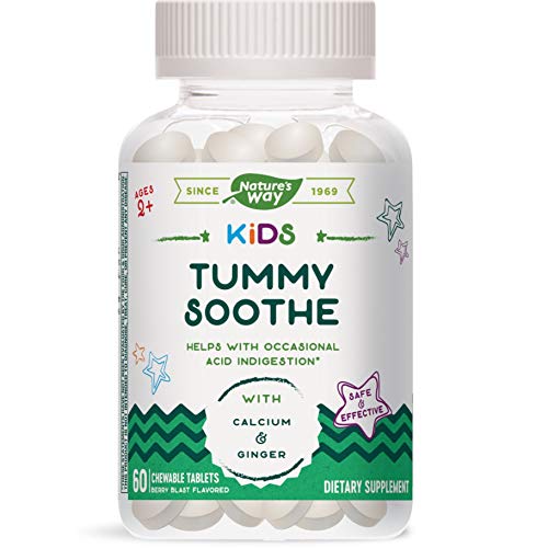 Nature’s Way Kids Tummy Soothe, with Calcium & Ginger, Berry Blas...