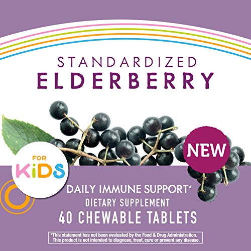 Nature’s Way Sambucus Elderberry Kids Chewable with Vitamin A, Vi...