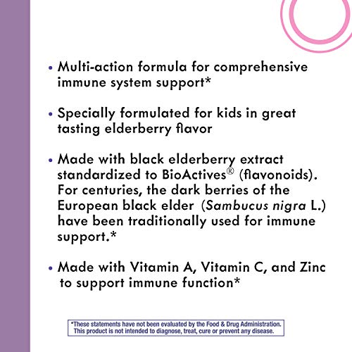 Nature’s Way Sambucus Elderberry Kids Chewable with Vitamin A, Vi...
