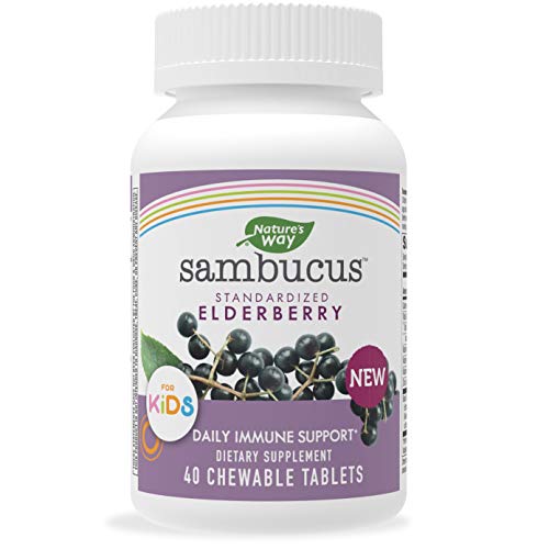 Nature’s Way Sambucus Elderberry Kids Chewable with Vitamin A, Vi...