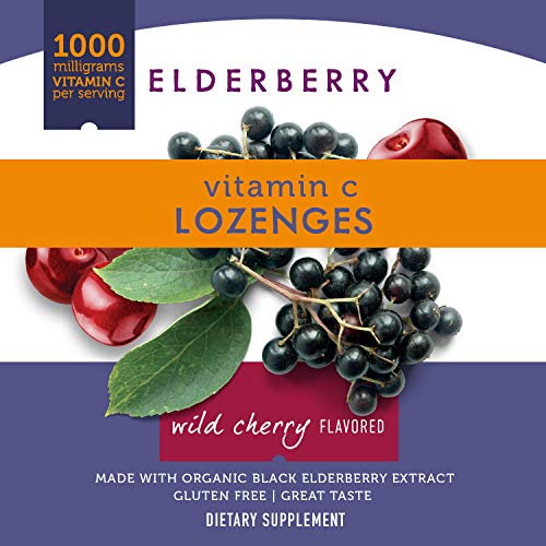 Nature’s Way Sambucus Elderberry Lozenges, 1000 mg Vitamin C Per ...