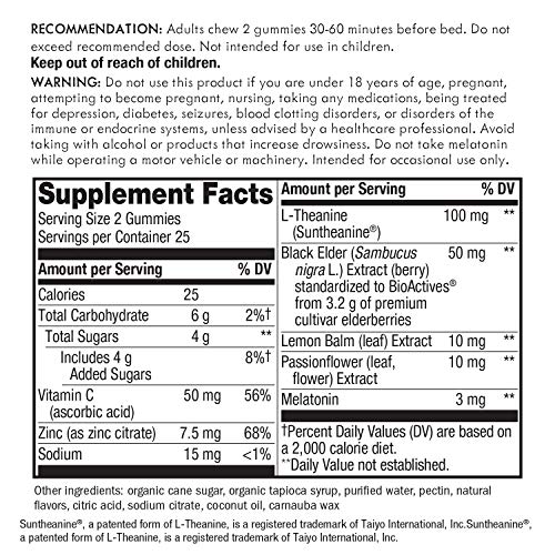 Nature’s Way Sambucus Sleep + Immune Gummies, with Melatonin, 50 ...