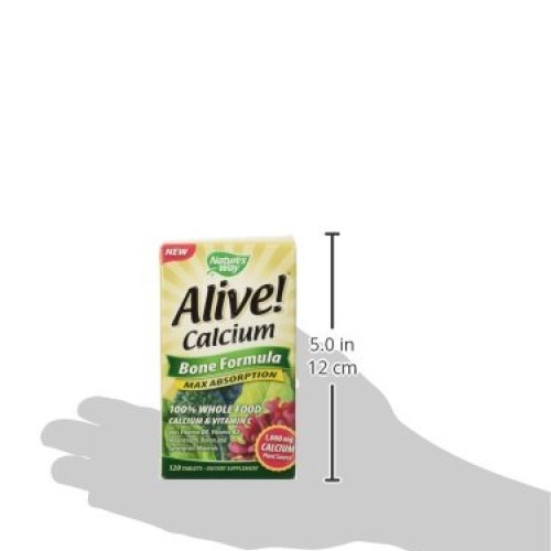 Natures Way Alive! Calcium Bone Formula Supplement 1300 mg per ...