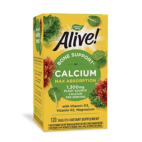 Natures Way Alive! Calcium Bone Formula Supplement 1300 mg per ...