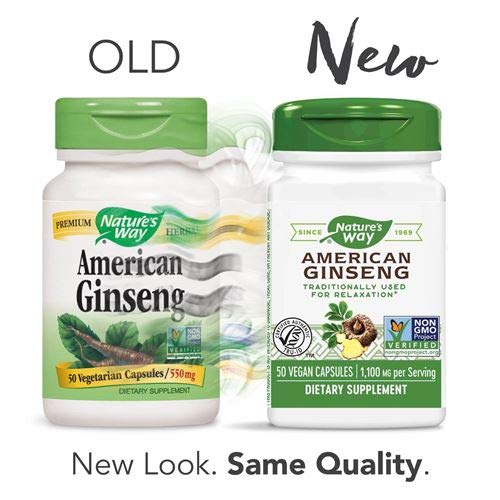 Natures Way American Ginseng Root Capsule, 550 Mg - 50 per pack -...