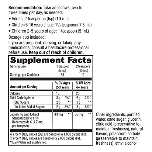 Natures Way Bronchial Soothe Ivy Leaf 99.9% Alcohol-free Non-Dro...