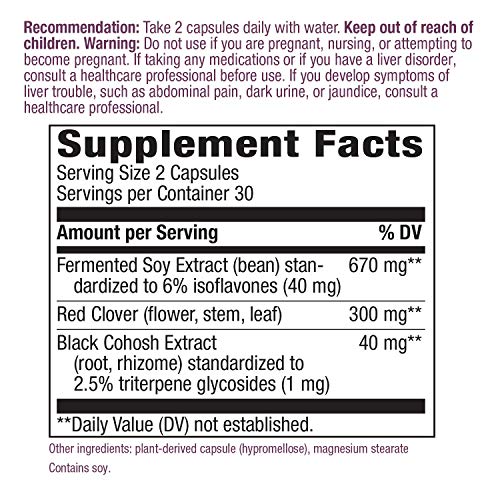 Natures Way EstroSoy Menopause Relief Blend Black Cohosh Extract...