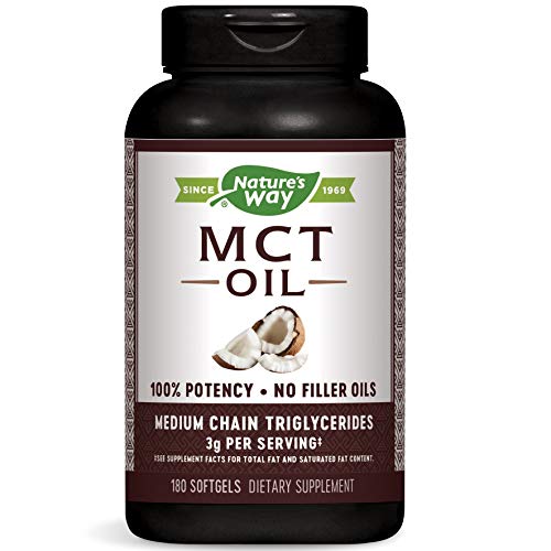 Natures Way MCT Oil Softgels, 3 g of MCTs per serving, No Palm o...