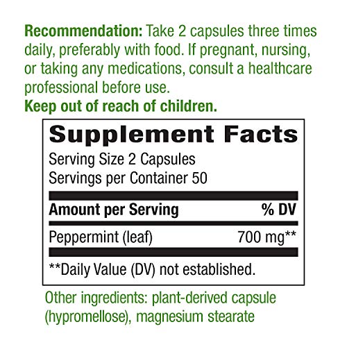 Natures Way Premium Herbal Peppermint Leaf, 700 mg per serving, ...