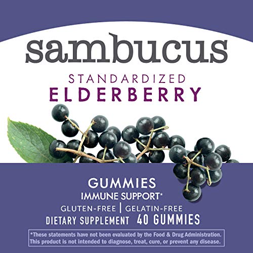 Natures Way Sambucus Elderberry Gummies with Vitamin C and Zinc,...