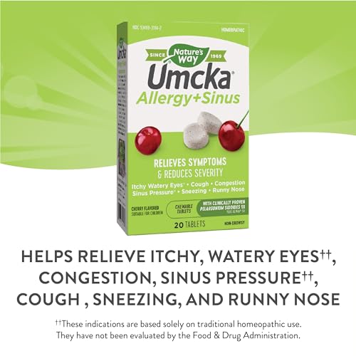 Natures Way Umcka Allergy+Sinus Homeopathic, Sneezing, Runny Nos...