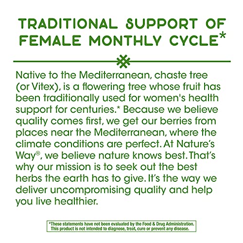 Natures Way Vitex Fruit, Traditional Support of Monthly Cycle*, V...