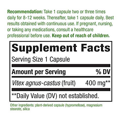 Natures Way Vitex Fruit, Traditional Support of Monthly Cycle*, V...