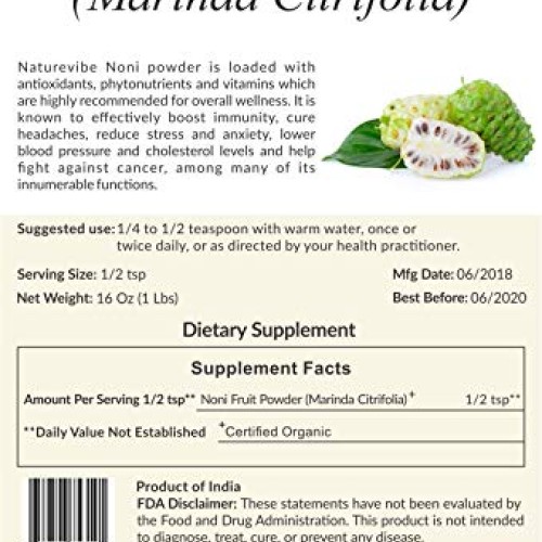 Naturevibe Botanicals USDA Organic Noni Fruit Powder 16 ounces ...