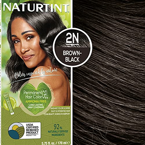 Naturtint Permanent Hair Color 2N Brown Black Pack of 1, Ammoni...