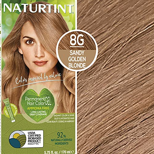Naturtint Permanent Hair Color 8G Sandy Golden Blonde Pack of 1...