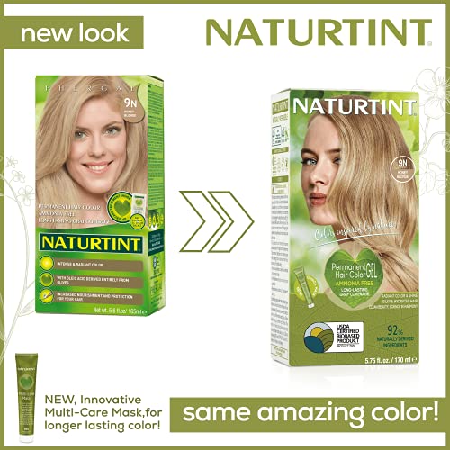 Naturtint Permanent Hair Color 9N Honey Blonde Pack of 1, Ammon...