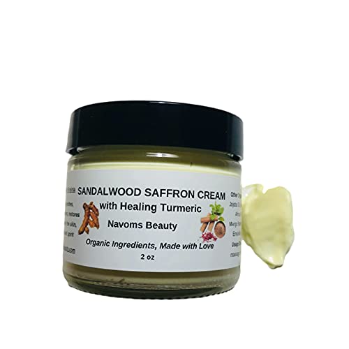 Organic Sandalwood Saffron Face Cream with Almond Oil and Turmeri...