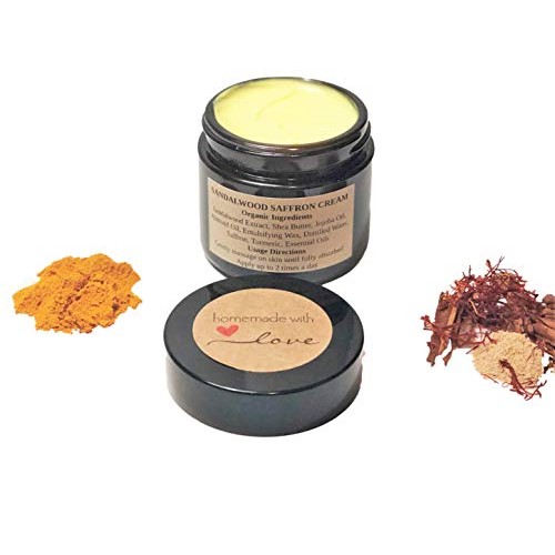 Organic Sandalwood Saffron Face Cream with Almond Oil and Turmeri...